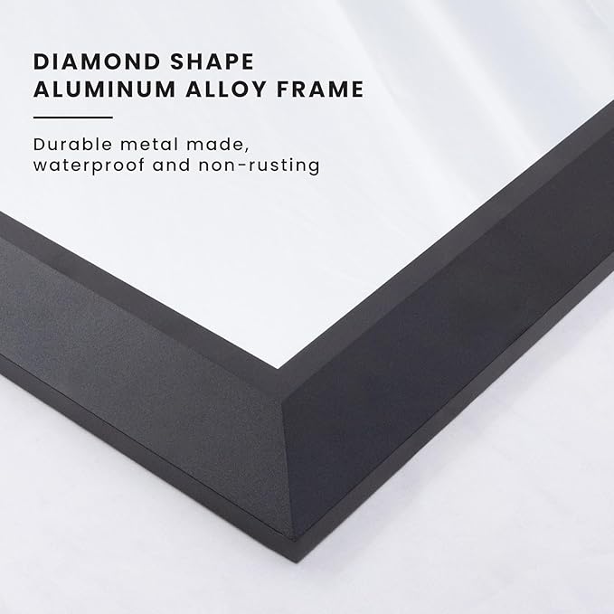 Amorho Black Bathroom Mirror, 60 X28 Inch Thick Metal Framed Wall Mirrors for Over 2 Sinks, Bedroom, Living Room, Entryway, Large Rectangle Wall-Mounted Mirrors.
