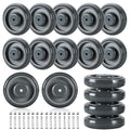 16 Pack Shopping Cart Replacement Wheels Kit, 5" Shopping Cart Casters, Double Ball Bearing TPU Silent Supermarket Casters for Supermarket (Grey)