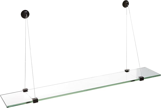 Spancraft Glass CR-4.75x36-Black Crane Glass Shelf, Black, 4.75" x 36"