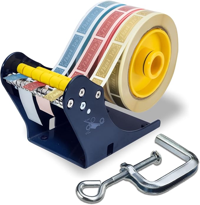 Excell LD-333 Manual Label Dispenser (3" Wide, 3" Core): Works with 3" or 1" Wide Labels. Easy Peel-Off Design. Includes C-clamp for mounting on desks or workstations. Efficient and Versatile.