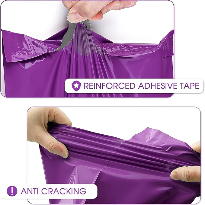 Metronic Purple Poly Mailers 14.5x19 Large Poly Mailers 100 Pack Self-Seal Shipping Bags, Packaging Bags, Shipping Envelopes, Packaging for Small Business, Boutique, Clothing