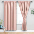 JIUZHEN Blackout Curtains for Bedroom - 60 Inch Extra Wide Thermal Insulated Room Darkening Privacy Soundproof Curtains for Living Room/Dorm Room, Set of 2 Panels, 60 x 72 inches, Blush Pink