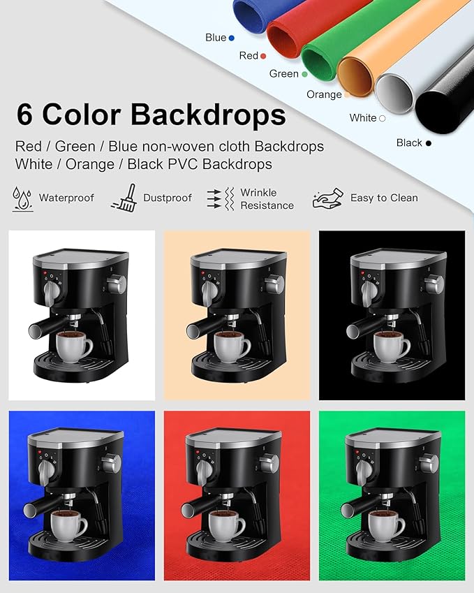 PULUZ Light Box Photography, 24x24 inch Large Photo Light Box with 120 LED Beads, CRI >95, Professional Portable Photo Booth Shooting Tent Kit with 6 Color Backdrops for Product Photography