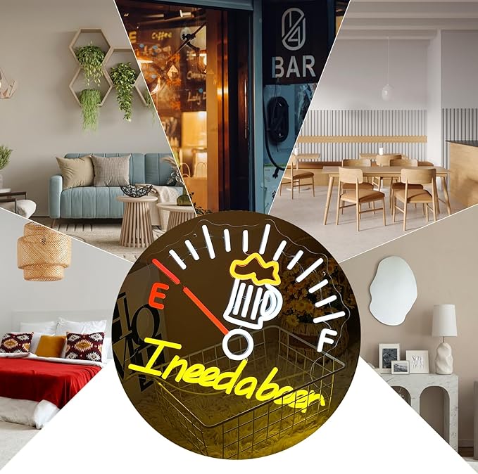 I Need A Beer Neon Sign for Wall Decor, Dimmable Beer LED Neon Light Bar Led Sign for Man Cave, USB Bar LED Light Signs for Bedroom Home Shop Restaurant Hotel Decoration