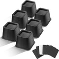 Bed Riser/Furniture Lift Bed/Bed risers/Furniture Lifter/Table risers/Frame Risers Create Under Bed Storage Heavy Duty for Furniture Height Adjustment (Black 6 Pack, 3 Inch)