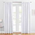 PONY DANCE Blackout Curtains & Draperies - 42 x 84 inches Pure White Out Window Curtain Double Panels Home Decoration Thermal Insulated Light Block Drapes Privacy Protect, Set of 2