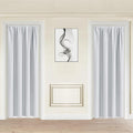 JIUZHEN 80 Inch Length Door Curtains for Doorway, Thermal Insulated Room Darkening Curtains with Tiebacks, Rod Pocket Curtain for Bedroom Living Room Door, 2 Panels, 42" x 80", Greyish White