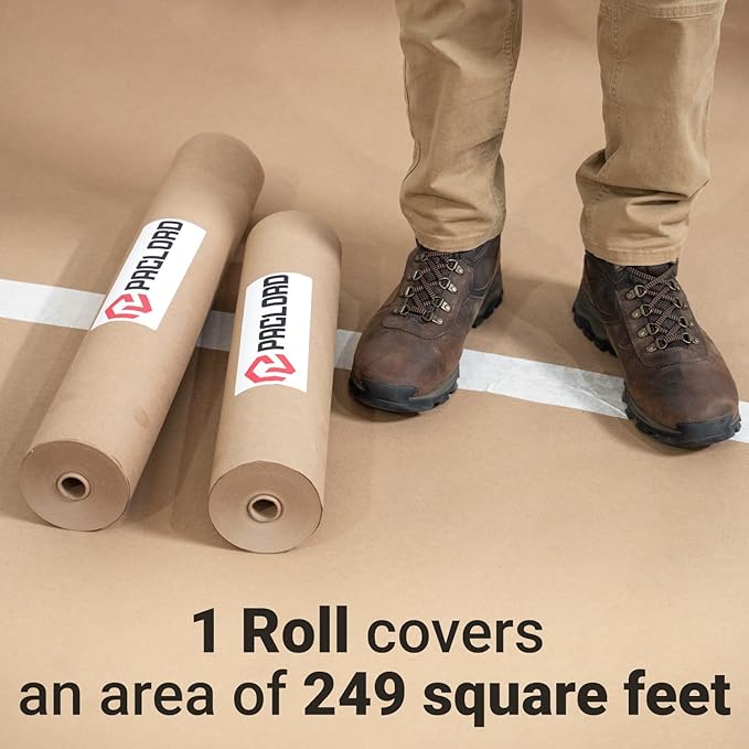 18" x 1992" (166’) Brown Rosin Paper Roll - Made in USA Thick Heavy-Duty 7 mil Masking Paper for Surface Protection from Paint, Dust, Foot Traffic - Paint Floor Covering