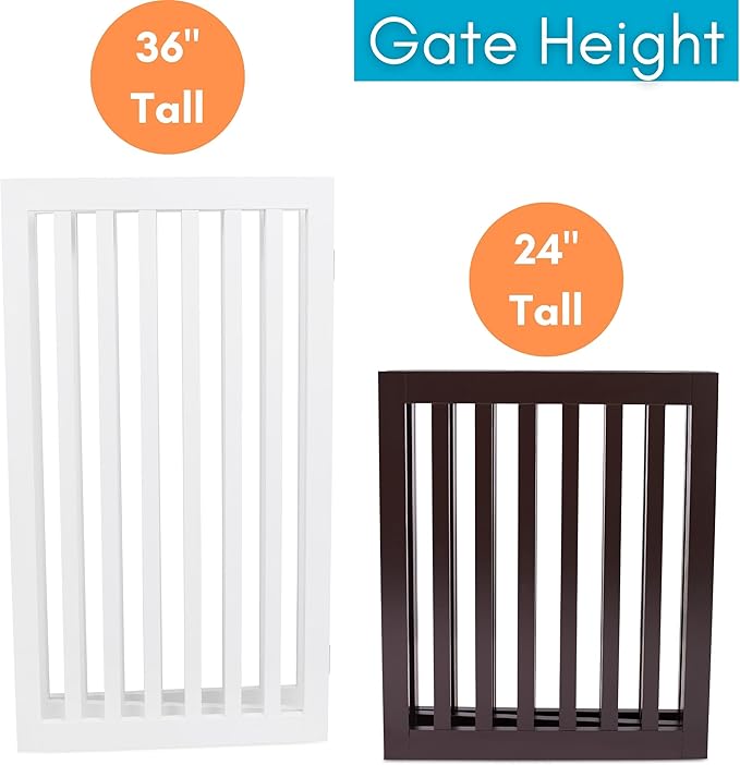 INTERNET'S BEST Dog Gate Indoor Freestanding Pet Barrier, Folding Wood Dog Fence, Extra Wide Doorway Puppy Gate, Indoor Animal Privacy Panel, Wooden Cat Fence - 3 Panel - 24", Espresso