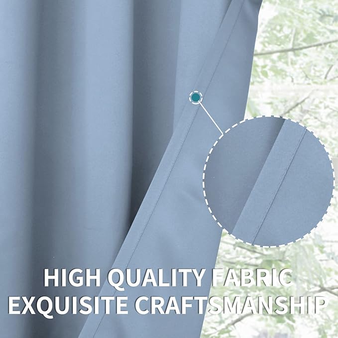 BGment Blackout Curtains for Living Room - Grommet Thermal Insulated Room Darkening Curtains for Bedroom, 2 Panels of 42 x 72 Inch, Spa Blue