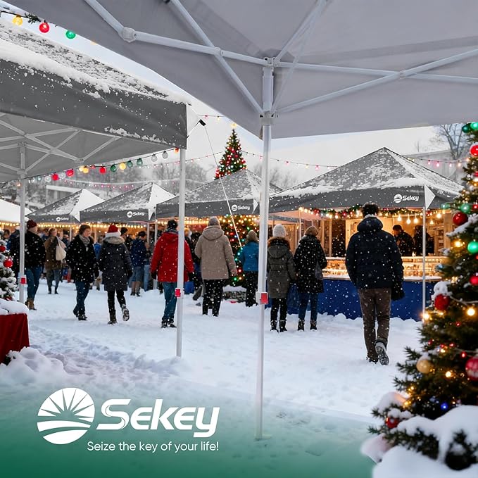 Sekey 10x10 Pop Up Canopy with One Push Setup-Easy Up Canopy with 99% UV Blocking - Instant Outdoor Sun Shade for Events, Parties, Camping- Commercial Gazebo with Weight Bags,Wind Proof&Waterproof