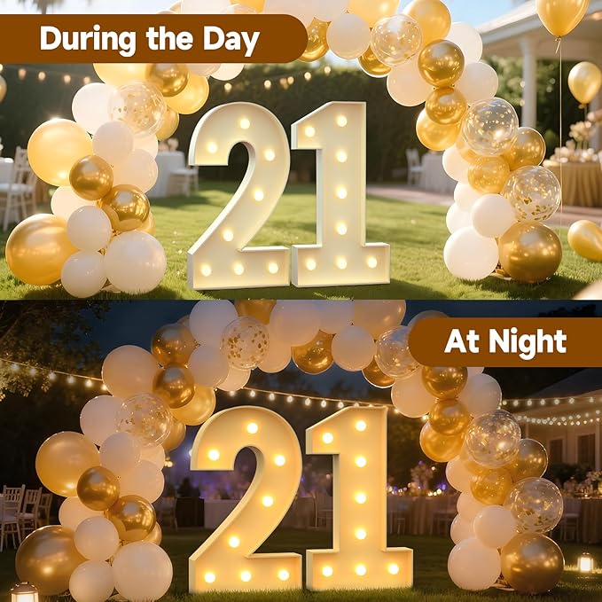 3FT Marquee Numbers 21, Large Light up Number 21 for Birthday Party Supplies, Sign, Backdrop, Happy 21st Birthday Decorations for 21 Years Old Women Men