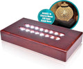 16 LED Light Base for Glass Art - Illuminated Rectangle Display Pedestal - Lighted Stand For 3D Crystal and Glass Sculptures - Adapter Plug Powered - 6.50 Inch Lighted Mirror Box (Cherry Wood)