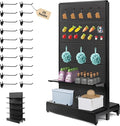 Pegboard Display Stand, Gondola Shelf Display for Convenient Grocery Office Supply or Liquor Stores, Standing Pegboard Display Two Sides Peg Board Panels, 20 Hooks, No Including 8 Shelves
