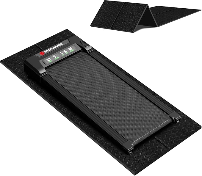 Walking Pad Mat for Carpet, Treamill Mat for Hardwood Floors, High Density, 1/4 Thickness, Folable, Floor Protection Mats for Bike, Elliptical, Treadmill