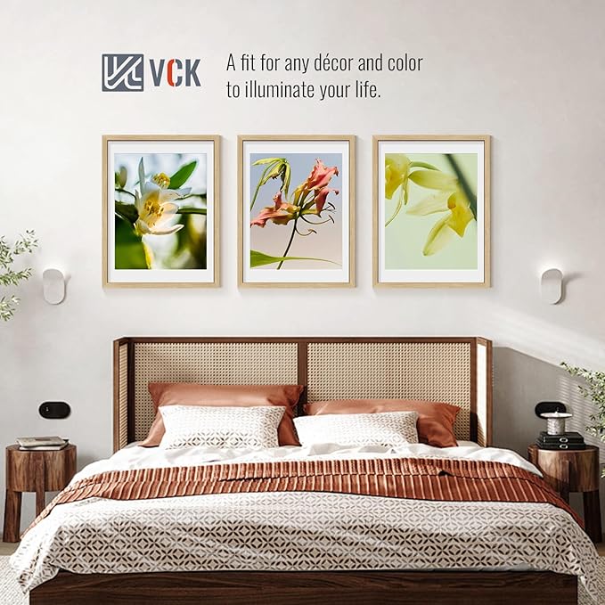 VCK 18x24 Poster Frame 5 Pack - Natural Oak, High-End Wood Picture Frames with Polished Plexiglass, Display 16x20 Photo with Mat or 18x24 without Mat, Art Gallery-Quality, Wall Hanging, Natural Oak