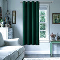 ChrisDowa Grommet Blackout Curtains for Bedroom - Thermal Insulated Room Darkening Curtains for Living Room (1 Panel Set, Forest Green,52W x 45L)