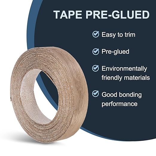 PATIKIL Walnut Edge Banding, 1 Inch x 25 ft Wood Veneer Tape Pre-glued Flexible Plywood Edge Banding with Hot Melt Adhesive for Furniture Restoration