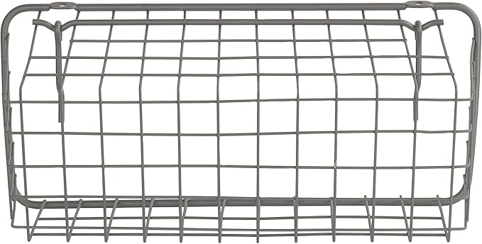 Spectrum Pegboard & Wall Mount Wire Basket Small (Industrial Gray) - Storage & Organizer for Garage, Tools, Shed, Home, Work Bench, Crafts, & More
