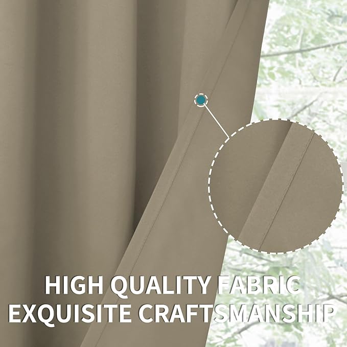 BGment Room Darkening Curtains 95 Inches Long - Grommet Thermal Insulated Drapes Window Treatment Curtains for Bedroom, 2 Panels, 52 x 95 Inch, Cocoa