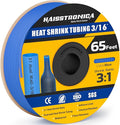 haisstronica 3:1 Heat Shrink Tubing, Shrink Ratio Adhesive Lined Marine Grade Heat Shrink Tube for Home, Automotive and Industrial (Blue) 65FT 3/16inch