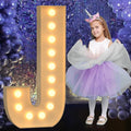 Marquee Letters 4 Feet Tall, 4FT Large Light up Letters J, Big Sign J with Warm White Light for Birthday Wedding Proposal Engagement Graduation Party Backdrop Decorations