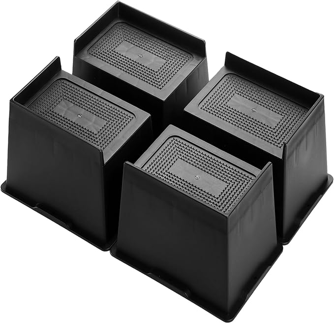 Oversized Bed Risers, King Furniture Risers, 6 inch Raise Blocks for Bed Couch Desk Sofa Table Lifts, Furniture Legs Lifters Support up to 6000 Lbs (Black, 4 Pack Set)