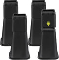 4 Pack Bed Risers 12 inch Heavy Duty, Adjustable Furniture Risers Lift Height 12",8" or 4" for Table Desk Couch Sofa Cabinet Bed Frame Dorm, Square Stackable Table Leg Risers, Black