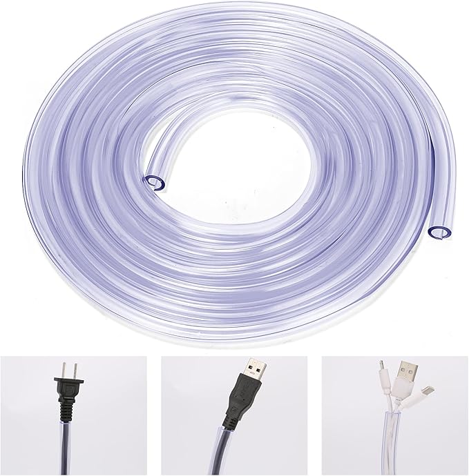 Dog and Cat Cord Protector from Pets No-Chew Solution, Pet Wire Flexible Cable Sleeve 10ft/2mm Thick, 1/2in Diameter Wire Protector Tubing for Cord, Cable Cover for USB Charger,Odorless,2Pack