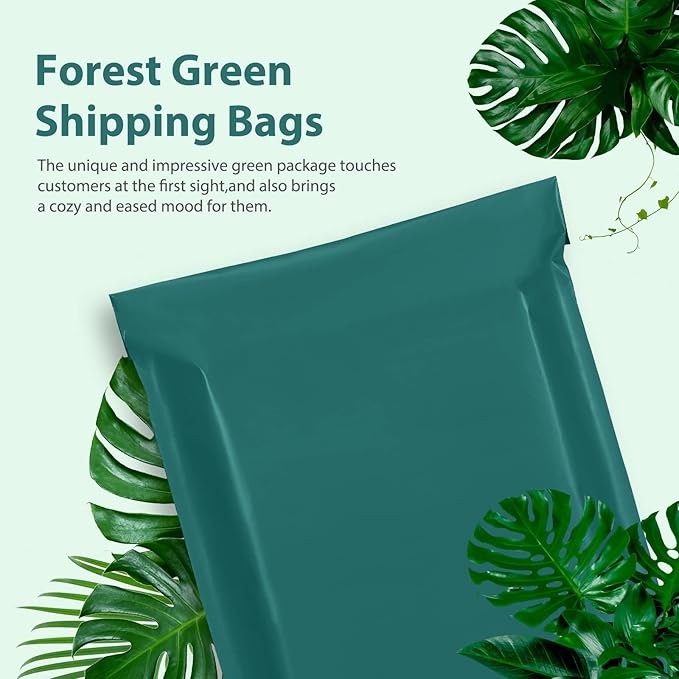 Fuxury Large Poly Mailers 19x24" 500 Pcs, Bulk Shipping Bags for Clothing, Strong Adhesive Shipping Envelopes for Small Business Suppliers,Waterproof Mailers Poly Bags Mailing Envelopes Forest Green