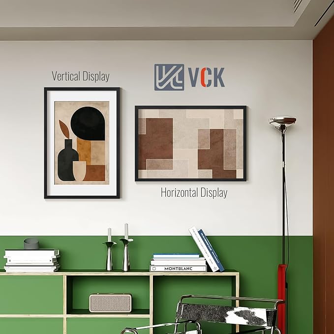 VCK 20x30 Poster Frame Black - 5 Pack, Solid Wood Picture Frame, Matted to 16x24 or 20x30 without Mat, Textured Exclusive, Horizontal and Vertical Formats with Included Hanging Hardware