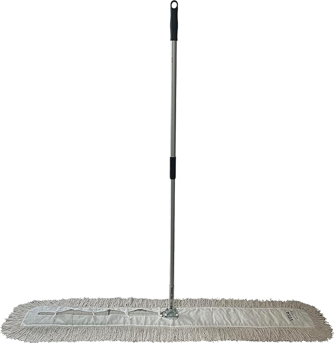Heavy-Duty Industrial Closed-Loop Dust Mops - 6 Pack (White) - 60 Inch