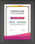 SnapeZo Certificate Frame 8.5x11, Black, 1.25 Inch Aluminum Profile, Front-Loading Snap Frame, Wall Mounting, Professional Series