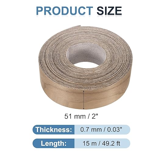 PATIKIL Walnut Edge Banding, 2 in x 49.2 ft Wood Veneer Tape, Pre-glued Flexible