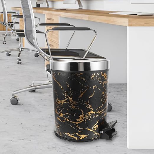 Unomor Pedal Trash Bin with Lid for Home Kitchen Bathroom Plastic Garbage Can for Waste Sorting Step Garbage Container for Office Living