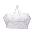 Shopping Basket Wire Portable Multipurpose Vegetables Fruit Storage with Handles for Garden Retail Store Pantry, Pink