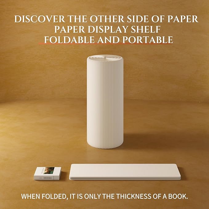 Cylinder Stands for Party,White Paper Display Stand,Reusable,Waterproof and Foldable Cylindrical Pedestal,Suitable for Event Scenes such as Parties and home Decoration,Bearing 660 Pounds