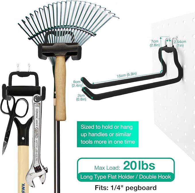 G.CORE 12 Pack Peg Board Tool Utility Hooks, Heavy Duty Pegboard Set Hooks Hangers, Pegboard Accessories for Garage Kitchen Bathroom Home Improvement Retail Display Shelf Board Craft Room Organization