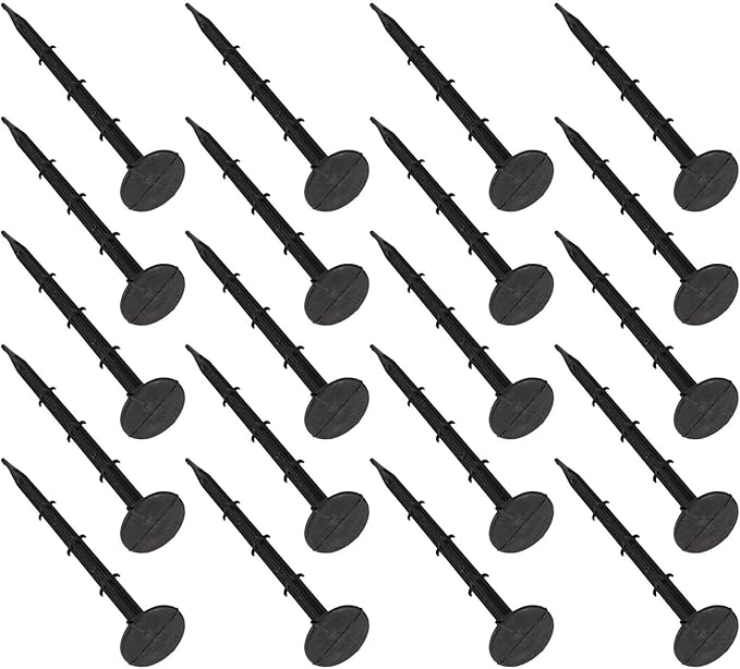 100Pcs Plastic Pegs Garden Stakes for Ground Fixing Garden Anchors for Lawn Weed Barrier Sunshade Net and Tarp Easy-Insert Ground Spikes for Outdoor Gardening Tools