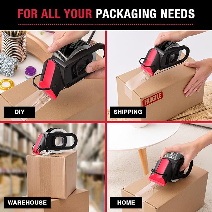 Professional-Grade Clear Packing Tape (1 Roll) - Heavy Duty Tape for Packing, Moving Boxes, Shipping, Mailing, Storage, and More - Packaging & Shipping Supplies (48mm x 50m per Roll)