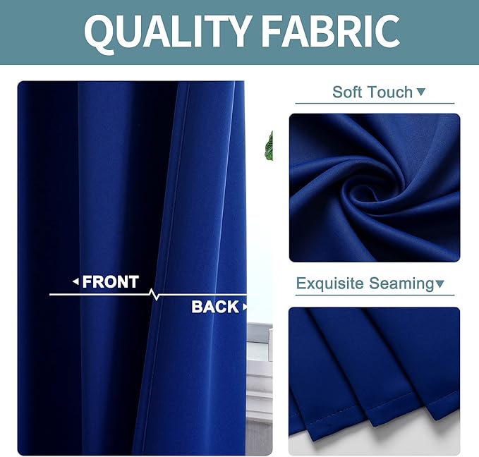 ChrisDowa Room Divider Curtain 120 Inches Long, Wide Blackout Sliding Door Curtain for Bedroom, Room Darkening Privacy Window Curtain for Patio Door (1 Panel Set, Royal Blue, 100 x 120 Inch)