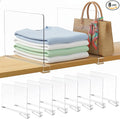 Ninonly 8 Pack Acrylic Shelf Dividers, Vertical Clear Closet Organizers and Storage for Sweaters, Shirts, Handbags, Bookshelf & Pantry Organization, Multi-Purpose Shelf Organizer for Bedroom Kitchen