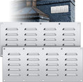 2 Pack Stainless Steel Venting Panel for BBQ Grill Accessory, 15x6.5 Inch (20-Slots), 304 Grade Metal Vent Cover for Masonry Fire Pits & Outdoor Kitchens, Weather Resistant, 15" by 6-1/2"