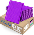 GSSUSA Purple Bubble Mailers 6X10 Inches 500 Pack, Padded Poly Bubble Mailer, Small Padded Envelopes Strong Adhesion Bubble Envelopes,Self-Seal Mailing Envelopes for Small Business,Package Supplies