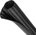Split Wire Loom Tubing, Cable Protector Sleeve, Braided Cable Management for TV/Computer/Home Theater/Engine Bay, Cord Protectors from Pets No Chew (Black, 1/2"-25ft)