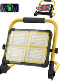 Solar Work Light Rechargeable Spotlight with Stand, MASMEJOR Rechargeable Worklight 12000mAh/ 10000LM/ 336 LEDs/ 4 Lighting Modes, LED Work Light for for Outdoor Camping, Yard, Garage, Hiking