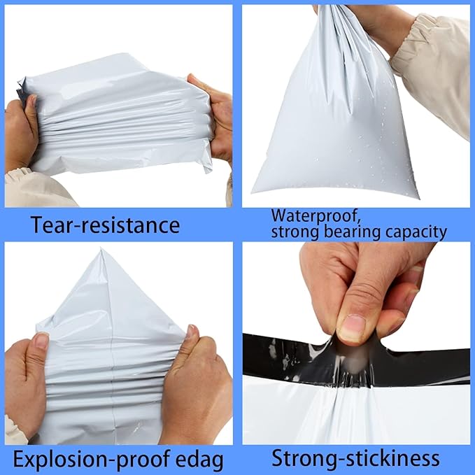 newlng 200pcs 10x13" / 250x350mm Poly Mailers Shipping Bags Mailing bags White Shipping Envelopes Self-sealing Adhesive Waterproof and Tear-Proof Packaging Bags Poly Bag for Clothing Books Gift