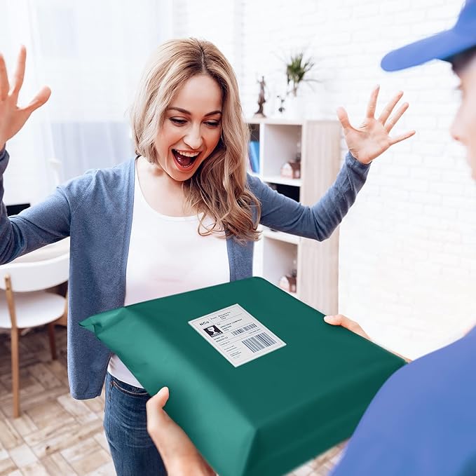 Fuxury Poly Mailers 12x15.5 Inch 50 Pcs, Waterproof Shipping Bags for Clothing, Strong Adhesive Heavy Duty Shipping Mailing Envelopes for Business, Self Seal Mailers Poly Bags,Forest Green