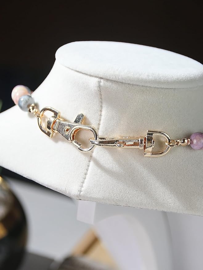 Necklace Display Stand for Selling, Necklace Holder Organizer, Jewelry Display for Vendors,Velvet Chain Jewelry Bust Holder Organizer (4, Beige)