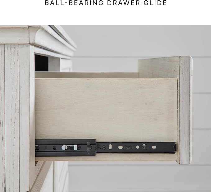 Signature Design by Ashley Blendon Traditional 5-Drawer Chest of Drawers with Safety Stop, White & Dark Brown